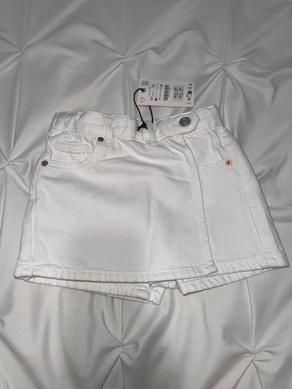 Zara Girls White Denim Skort